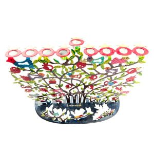 Laser-Cut Pomegranate Tree Hanukkah Menorah