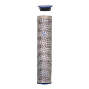 Cutout Magen David Mezuzah Case in Blue, 10 cm