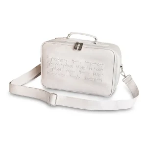 "Elegant-Pro Priestly Blessing" Tallit and Tefillin Bag - Off-White Suitcase-Style Bag with Luxurious Embroidery and Smart Interior Organization