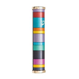 Small Colorful Striped Mezuzah Case