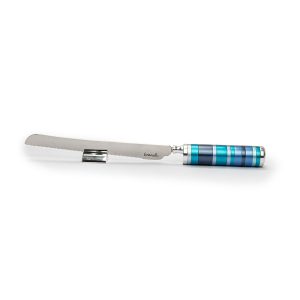 Challah Knife with Full Blue Ring Handle