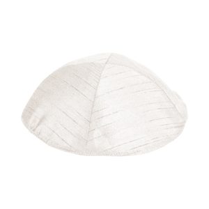 Poly Silk Kippah, White
