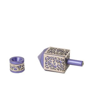 Small Dreidel with Pomegranates Cutout in Purple