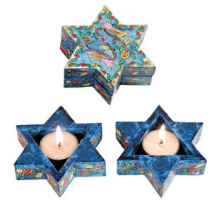 Star of David Travel Candlesticks - Birds