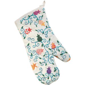Oven Mitt - Pomegranates and Swirls