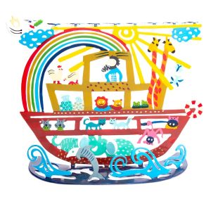 Laser-Cut Noah's Ark Hanukkah Menorah
