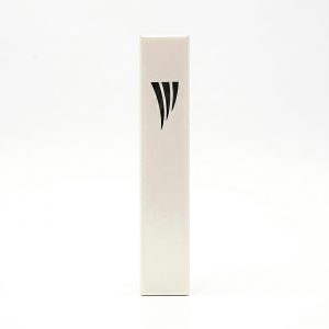 Off-White Metal Mezuzah Case with a Cut-Out Shin