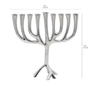 Giant Hammered Tree of Life Hanukkah Menorah