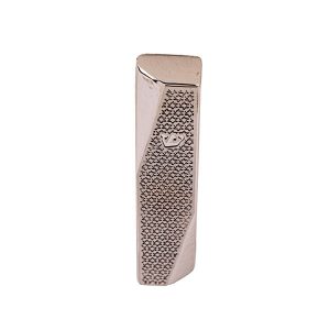 Geometric Mezuzah Case with Stars of David, Silver