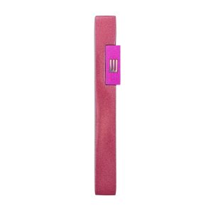 Mezuzah Case, Burgundy with a Raised Pink Rectangle