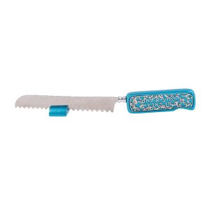 Challah Knife with Turquoise Cutout Handle