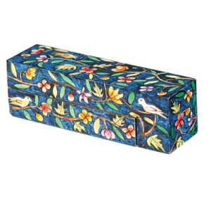 Wooden Travel Hanukkah Menorah in Oriental Style
