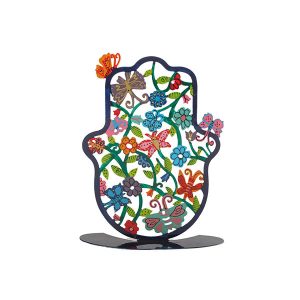 Medium Standing Hamsa with Butterflies Among Branches