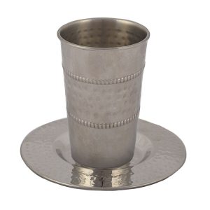 Stainless Steel Kiddush Cup with Center Band