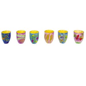 Set of Six Painted Small Cups - Seven Species