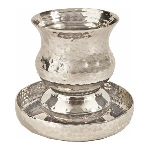 Hammered Stainless Steel Wave Kiddush Cup