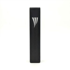 Black Metal Mezuzah Case with a Cut-Out Shin