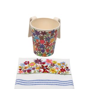 Matching Netilat Yadayim Towel, Flowers