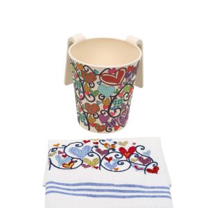 Matching Netilat Yadayim Towel, Hearts