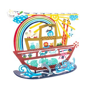 Laser-Cut Noah's Ark Hanukkah Menorah