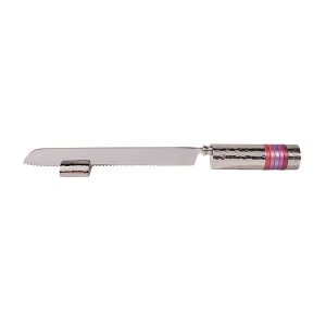Challah Knife with Burgundy Rings