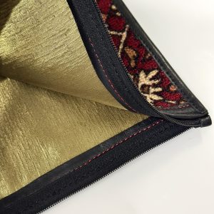 Real Leather Tallit Case with Luxury Burgundy Fabric