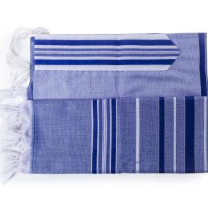 Elegant Blue Wool Tallit