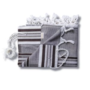 Elegant Tallit made of Wool in Shiny Brown and Gold Shades