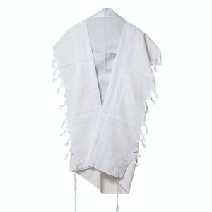 Elegant White Tallit made of Wool