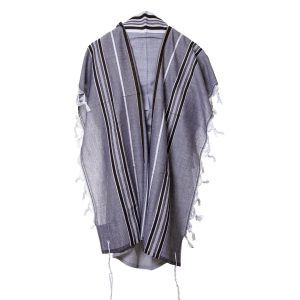 Elegant Tallit made of Wool in Shiny Brown and Gold Shades