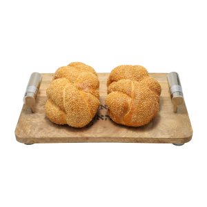 Challah Board with HaMotzi and Silver Rings