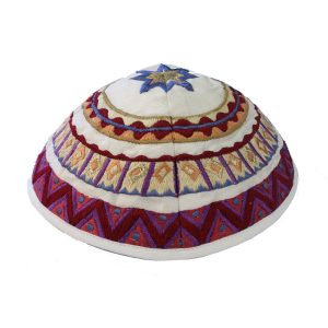 Colorful Abstract Pattern Embroidered Kippah