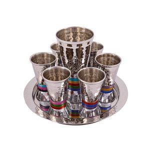 Kiddush Set with Colorful Rings