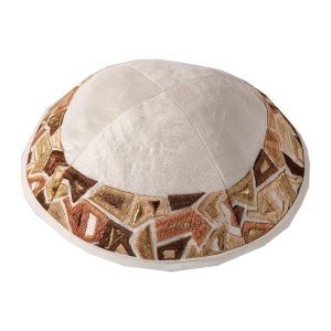 Gold Geometric Embroidered Kippah