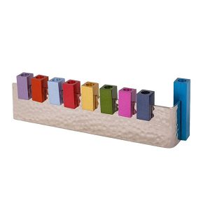 L-Shaped Hanukkah Menorah with Interchangeable Colorful Branches