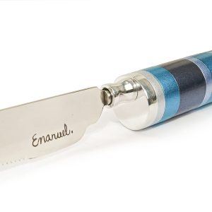 Challah Knife with Full Blue Ring Handle