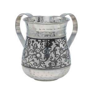 Netilat Yadayim Cup (Wash Cup) with Etched Design - Pomegranates