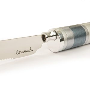 Challah Knife with Full Gray Ring Handle