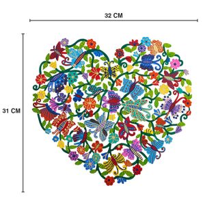 Large Laser-Cut Metal Heart - Butterflies
