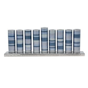 Rings Hanukkah Menorah in Shades of Gray