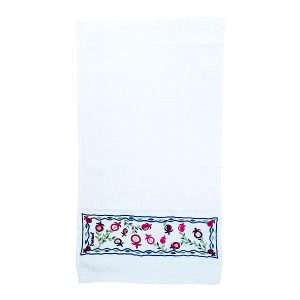 Embroidered Towel - Pomegranate Stripe