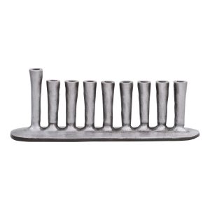 Silver-Tone Metal Hanukkah Menorah
