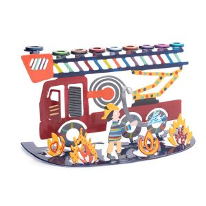 Children's Hanukkah Menorah with Fire Truck