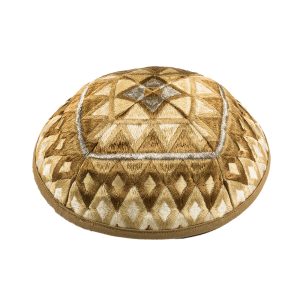 Golden Squares Embroidered Kippah