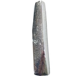 Geometric Mezuzah Case with Pomegranates, Silver
