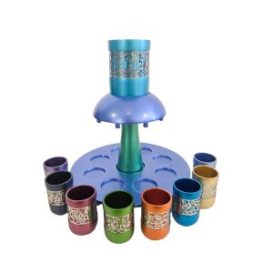 Colorful Wine Fountain with Cutout Pomegranates