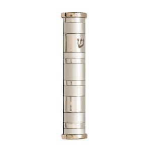 Striped Mezuzah Case in Natural Tone