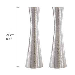 Large Hammered Shabbat Candlesticks 21.5 cm