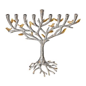 Sculpted Tree of Life Hanukkah Menorah