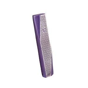 Geometric Mezuzah Case with Stars of David, Purple